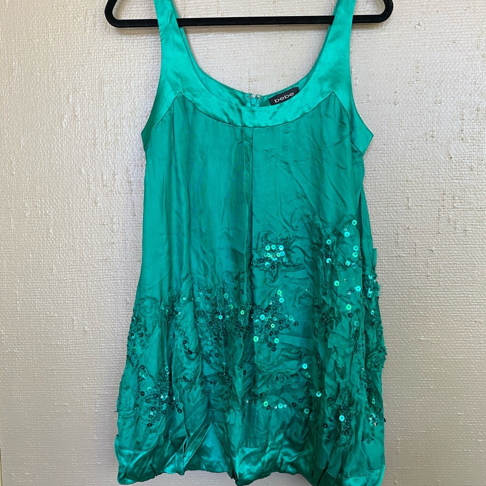 💚Bebe Party Dress with Sequin & Beaded Detail💚